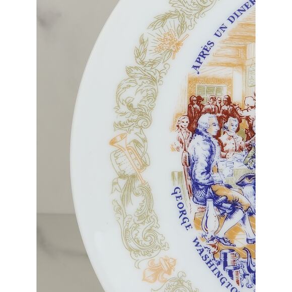 Limoges Tavern Philadelphia George Washington Year 1974 Porcelain 8 1/4" Plate - Picture 6 of 13